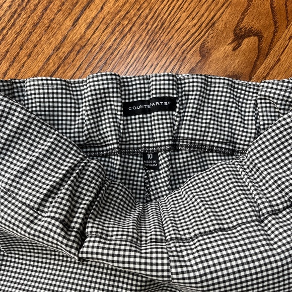 Checkered Pull On Black and White Ankle Pants - Picture 4 of 7